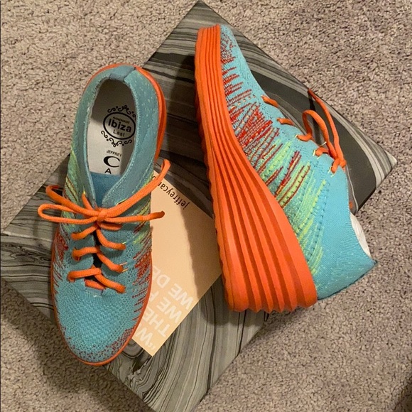 Jeffrey Campbell Inferma Sneaker Wedge Aq/Or 8.5 - Picture 2 of 5
